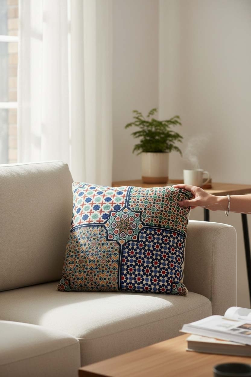 Tapestry Woven Star Cotton Cushion Cover