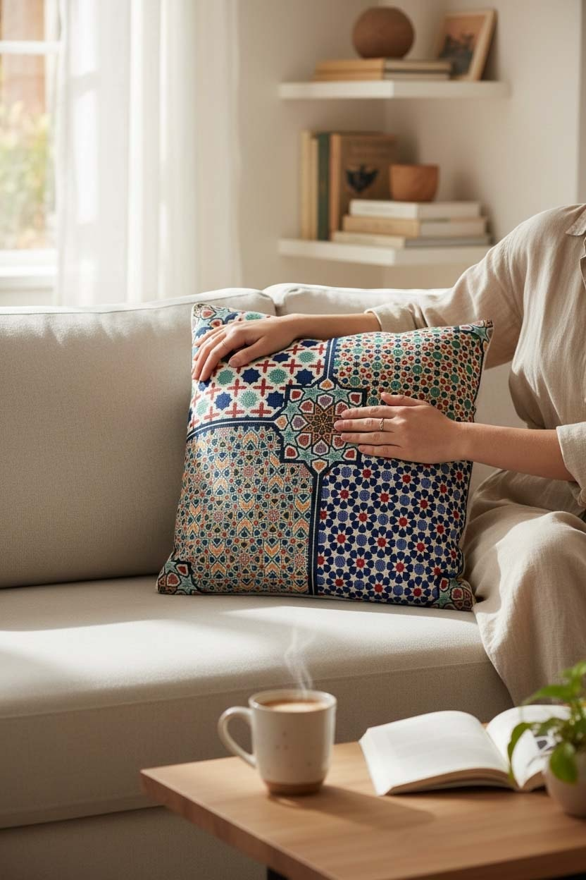Tapestry Woven Star Cotton Cushion Cover