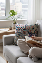 Tapestry Woven Star Cotton Cushion Cover