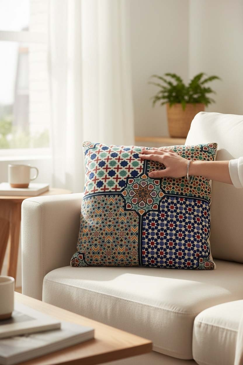 Tapestry Woven Star Cotton Cushion Cover