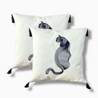Embroidered Tasseled Cotton Decorative 2-Piece Cushion / Pillow Case