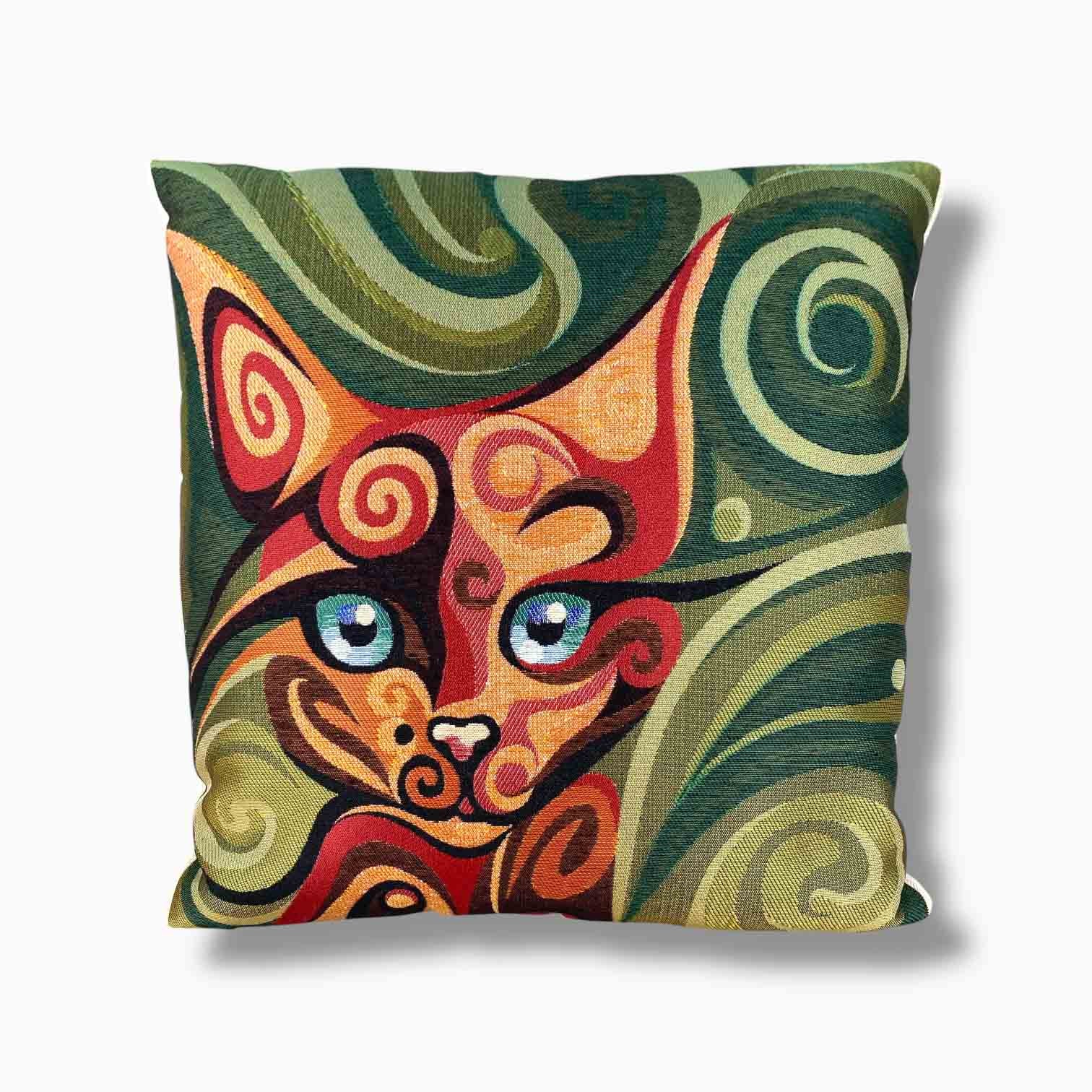 Jacquard Tapestry Panel Woven Picasso Cat Decorative Cushion / Pillow Case